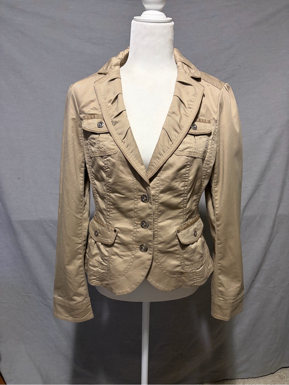 White House Black Market Khaki Tailored Blazer Jacket